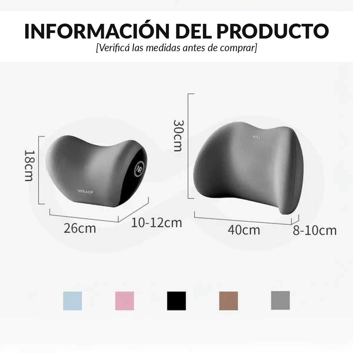 Almohada Lumbar Ergonómica · Auto, Oficina y Sillón