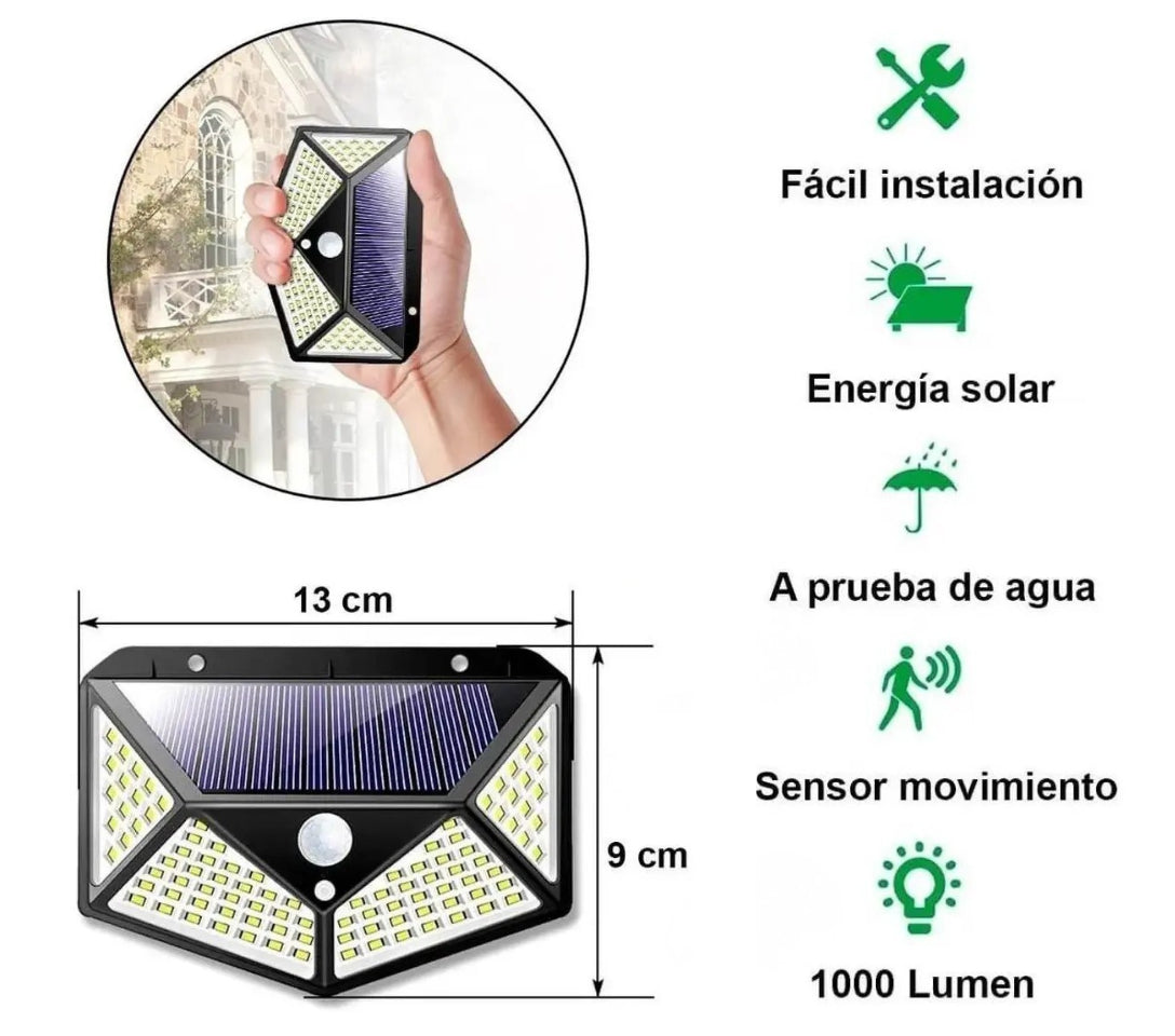 Pack x2 Reflector LED Solar con Sensor de Movimiento