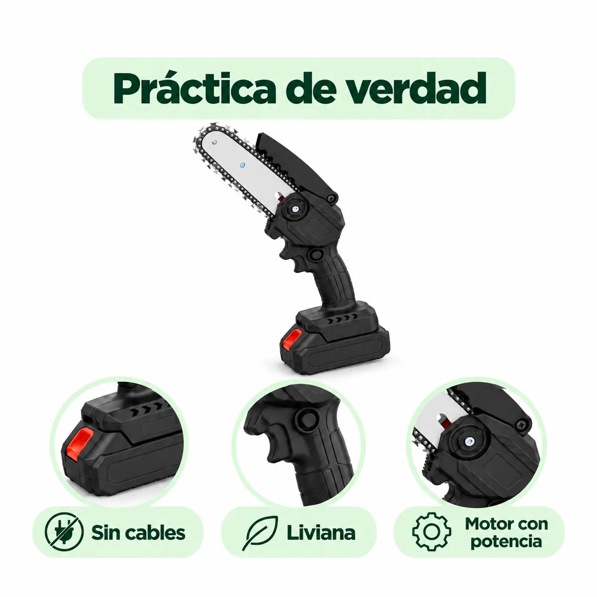 TurboCorte PRO™ · Mini Motosierra Inalámbrica