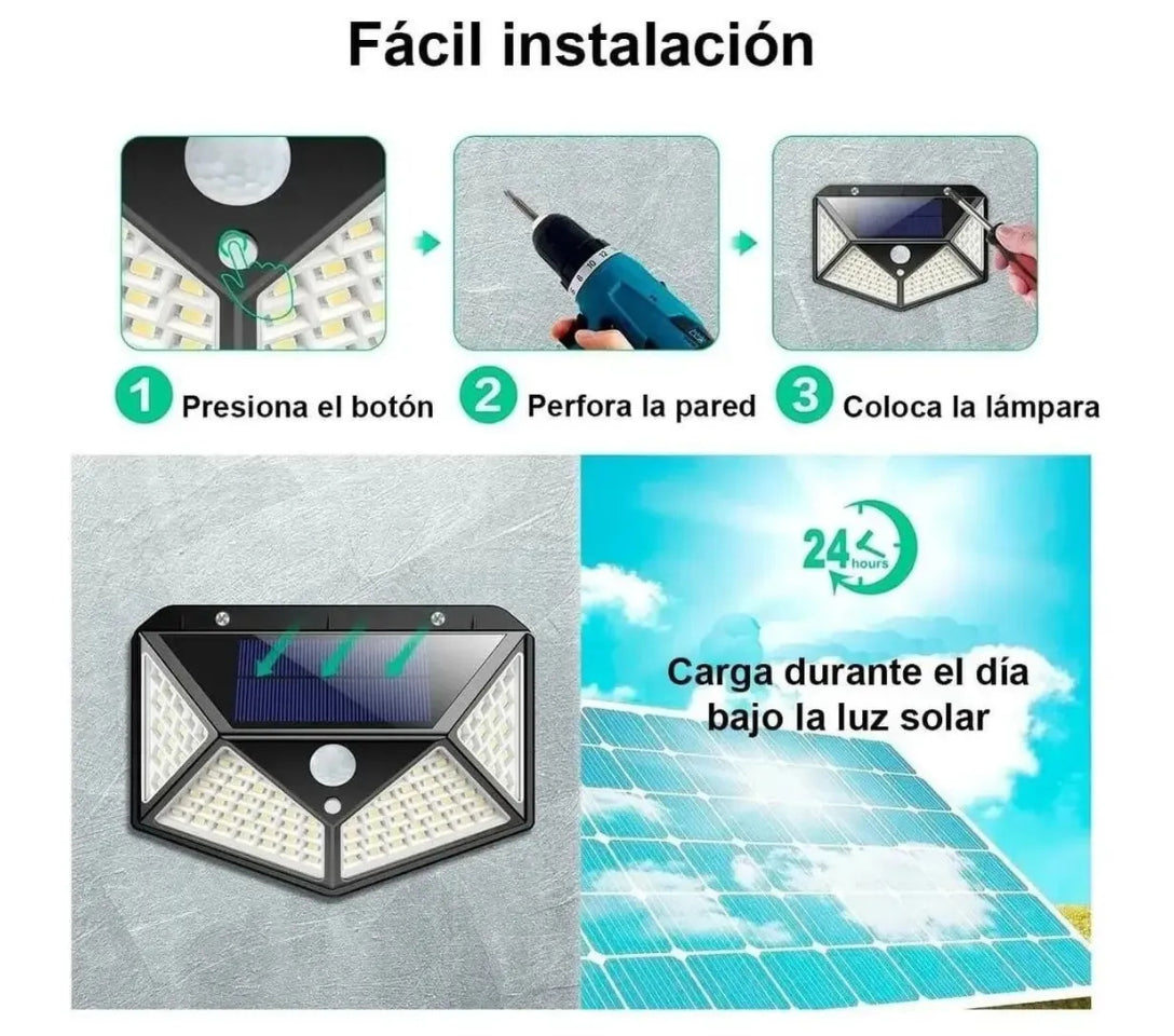 Pack x2 Reflector LED Solar con Sensor de Movimiento
