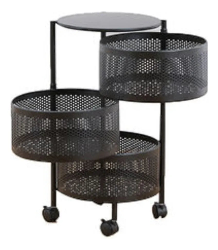 Torre OrganizaTodo™ circular minimalista 3 canastos