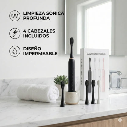 Cepillo Dental Eléctrico Recargable Dientes 4 Cabezales