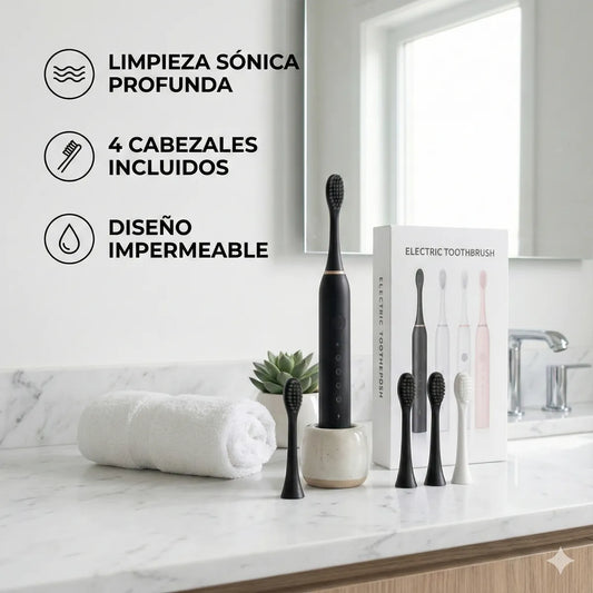 Cepillo Dental Eléctrico Recargable Dientes 4 Cabezales