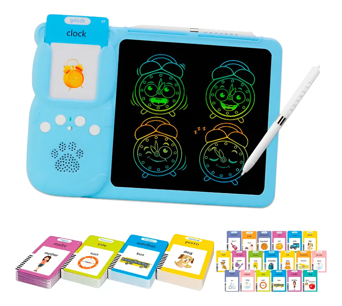 Tarjetas de Aprendizaje Didácticas Educación Bilingüe con Sonido + Pizarra Mágica version FULL