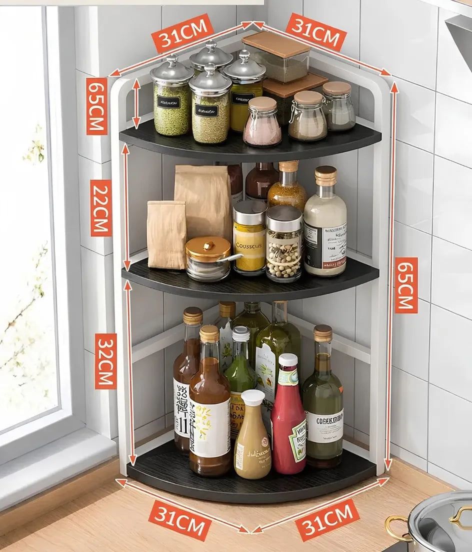 Organizador Esquinero de Cocina · 3 Estantes
