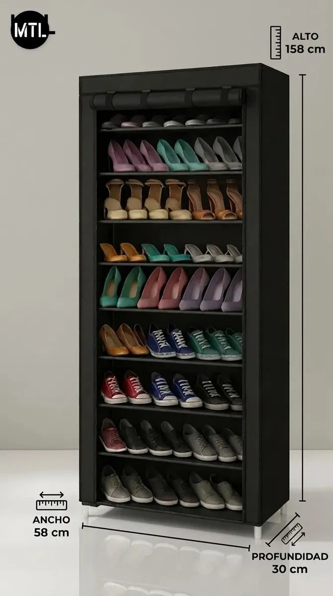 Zapatero Organizador Portátil · 9 Estantes Plegable