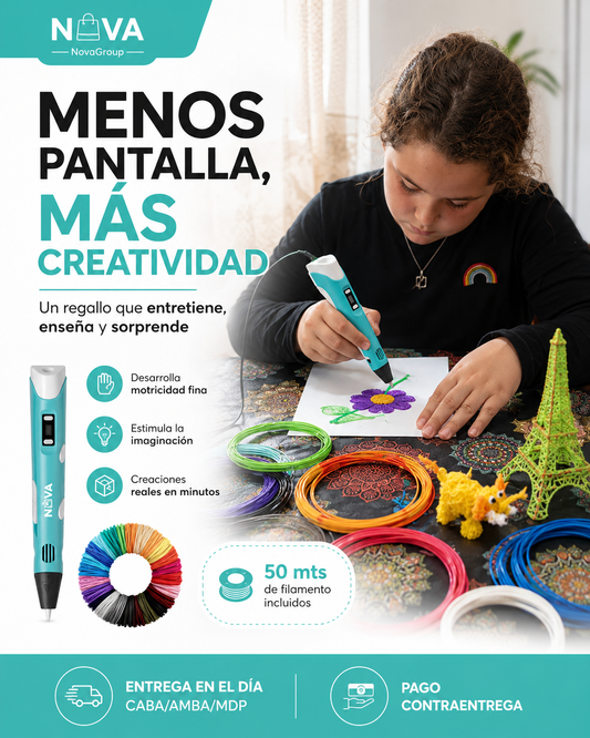 Lápiz 3D · Kit Creativo + 50m de Filamento de Regalo