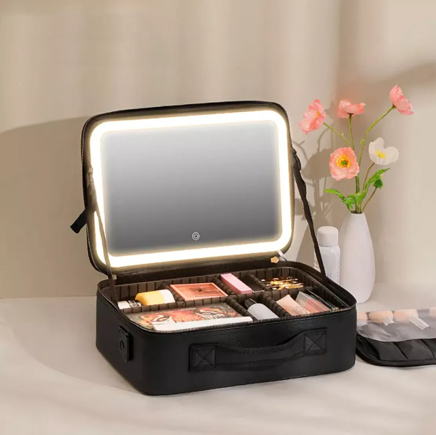 Maletín de Maquillaje Profesional + Espejo led de regalo.