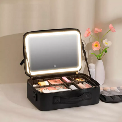 Maletín de Maquillaje Profesional + Espejo led de regalo.