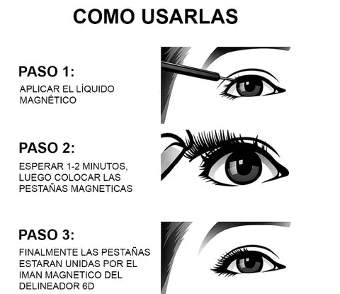 EyeLuxe · Pestañas Magnéticas Reutilizables (Pack 3 Pares)