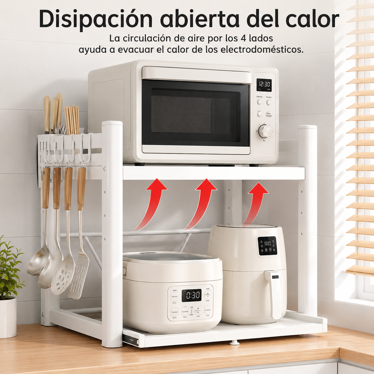 Estante Ajustable para Microondas · Bandeja Deslizante