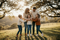 mujer con familia realista
